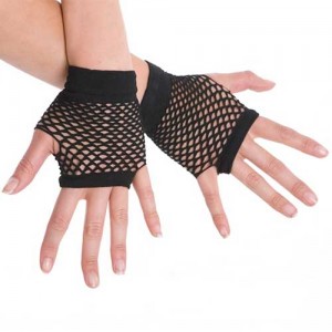 Fingerless Fishnet Gloves Black
