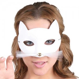 Tabby Cat White with Whiskers