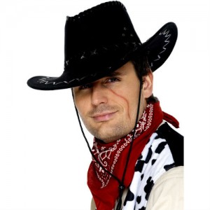 Cowboy Hat Black Suede