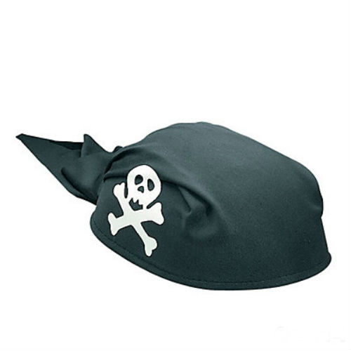 Pirate Bandana Skull Cap -Black