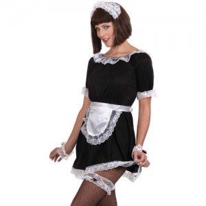 French Maid Lace Cuffs Hat Apron and Garter Set