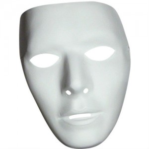 Plain White Plastic Face Mask