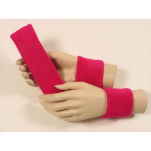 hot pink sweatband set