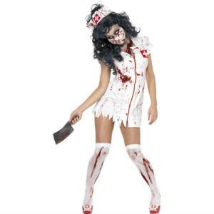 Zombie Nurse Dress Mask and Headpiece