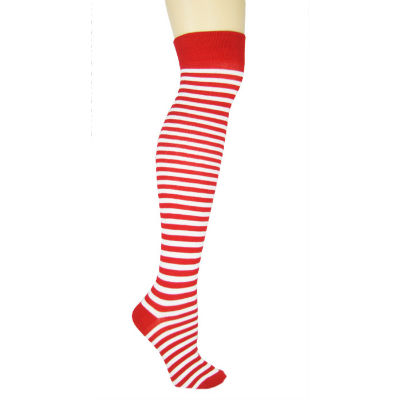 Red and White Striped Wally Stocking Socks - Costume World