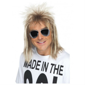 blond spikey 80's mullet wig