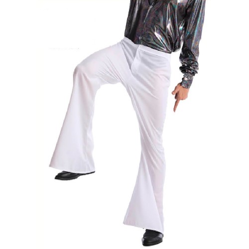 Adult 70s Disco Flares, White