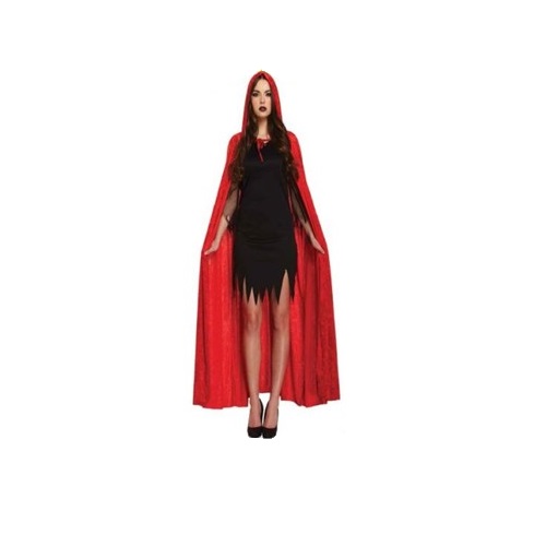 Red Velvet Hooded Cape Cloak