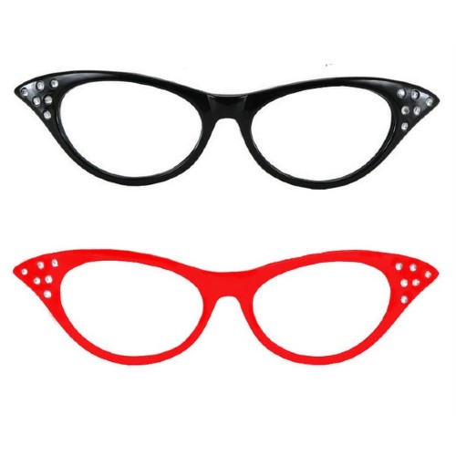 Fifties Cats Eye Diamante Glasses