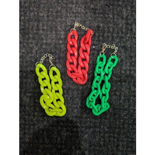 Neon Plastic Chain Bracelet 3 Pack