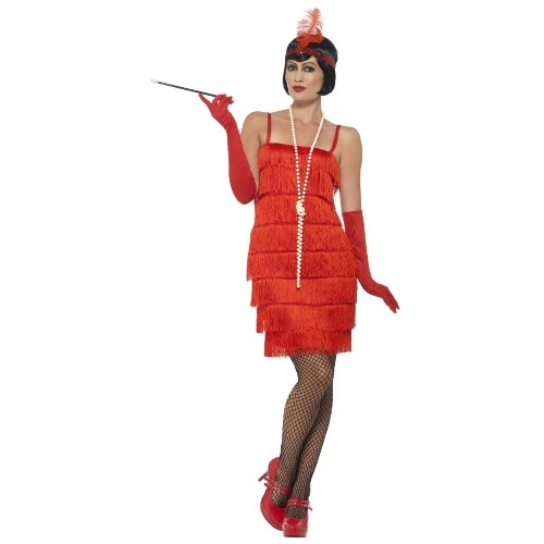 Red Fringed Flapper Dress
