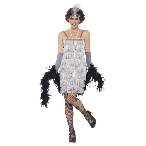 Silver Fringed Flapper Dress