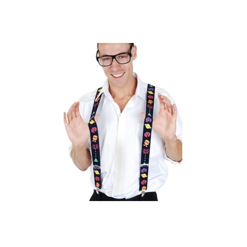 Space Invaders Inspired Suspenders / Braces