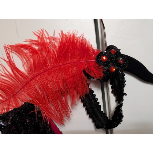Red/Black Beaded 1920s Gatsby Dress - EX HIRE - Image 2